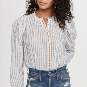 Ulla Johnson Nour Puff Sleeve Stripe Blouse